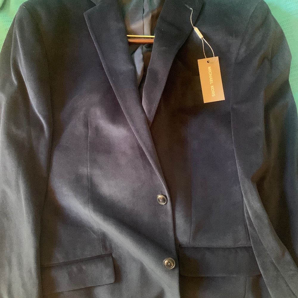 Mens dk blue soft cotton lined new sport coat
